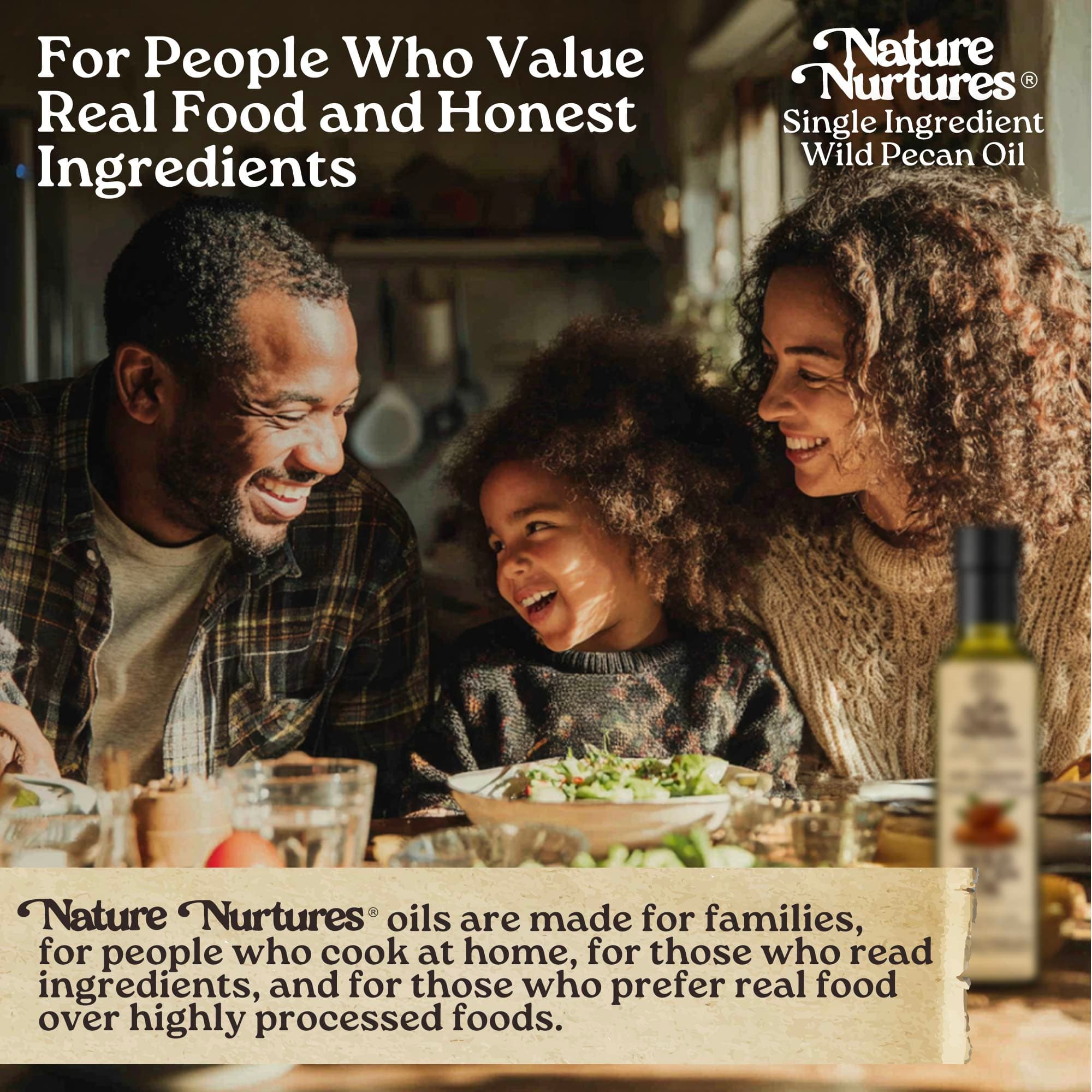 It comes back to the table, for people who value real food and honest ingredients, for those who enjoy deep, nutty flavors with a smooth finish, where single ingredient wild pecan oil becomes part of meals that feel rich, warm, and quietly special.
